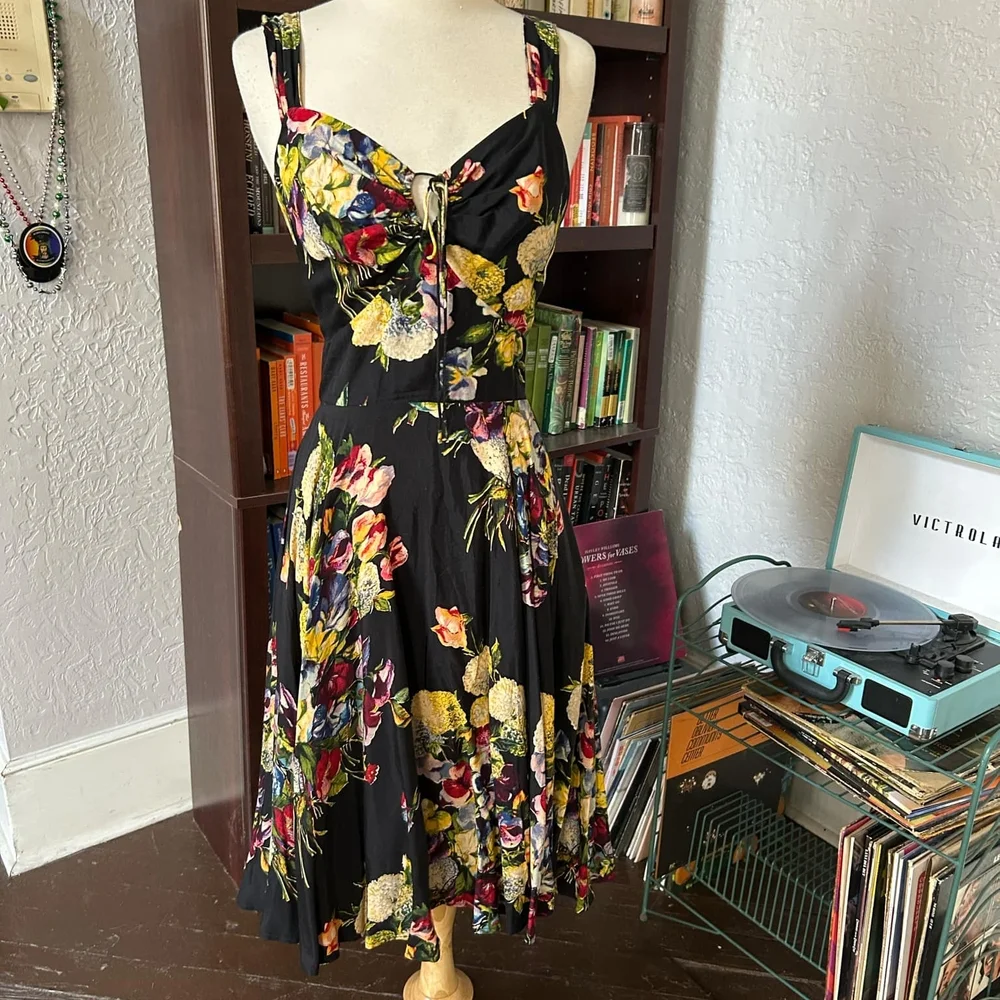 Floral Black Dress - Picture 1 of 4
